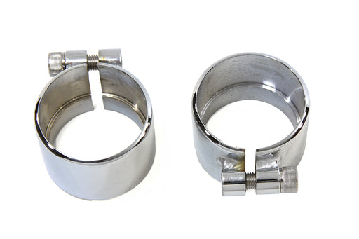 V-Twin Manufacturing Chrome 1-3/4 Seamless Exhaust Clamp Set