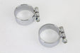 V-Twin Manufacturing Chrome 2-1/8 Wide Muffler Body and End Clamp Set