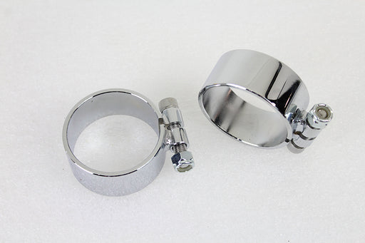 V-Twin Manufacturing Chrome 2-1/8 Wide Muffler Body and End Clamp Set - additional view 2