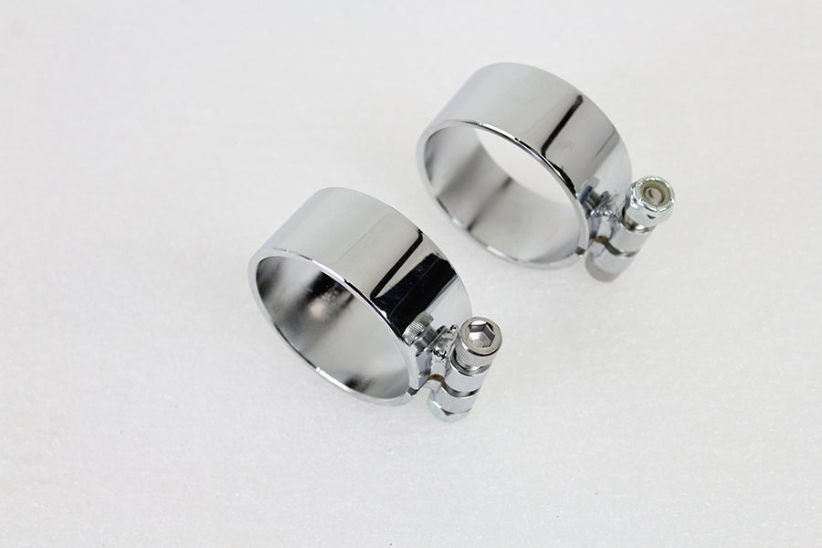 V-Twin Manufacturing Chrome 2-1/8 Wide Muffler Body and End Clamp Set - additional view 4