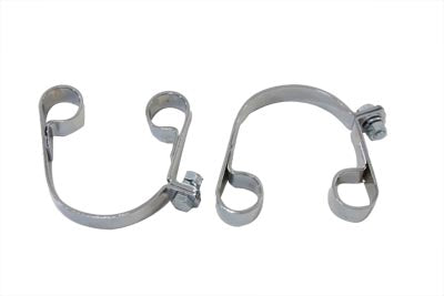 Paughco Chrome Muffler Clamp Set