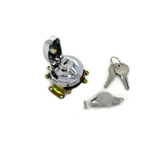 Fat Bob Ignition Switch with 6 Terminals Chrome - Volt Tech 70399 - OEM 71501-73 - Big Twin 1973-1995