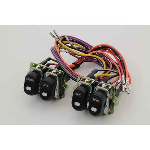 Rocker Style LED Fairing Switch Kit Black - Volt Tech 63514 - OEM 70271-98 - Evolution Touring 1998+