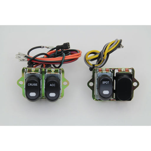 Rocker Style LED Fairing Switch Kit Black - Volt Tech 63518 - OEM 70278-04 - Twin Cam Touring 2004-2016