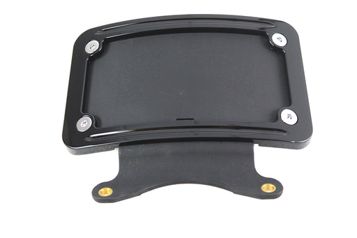 V-Twin Manufacturing Curved License Plate Frame Black