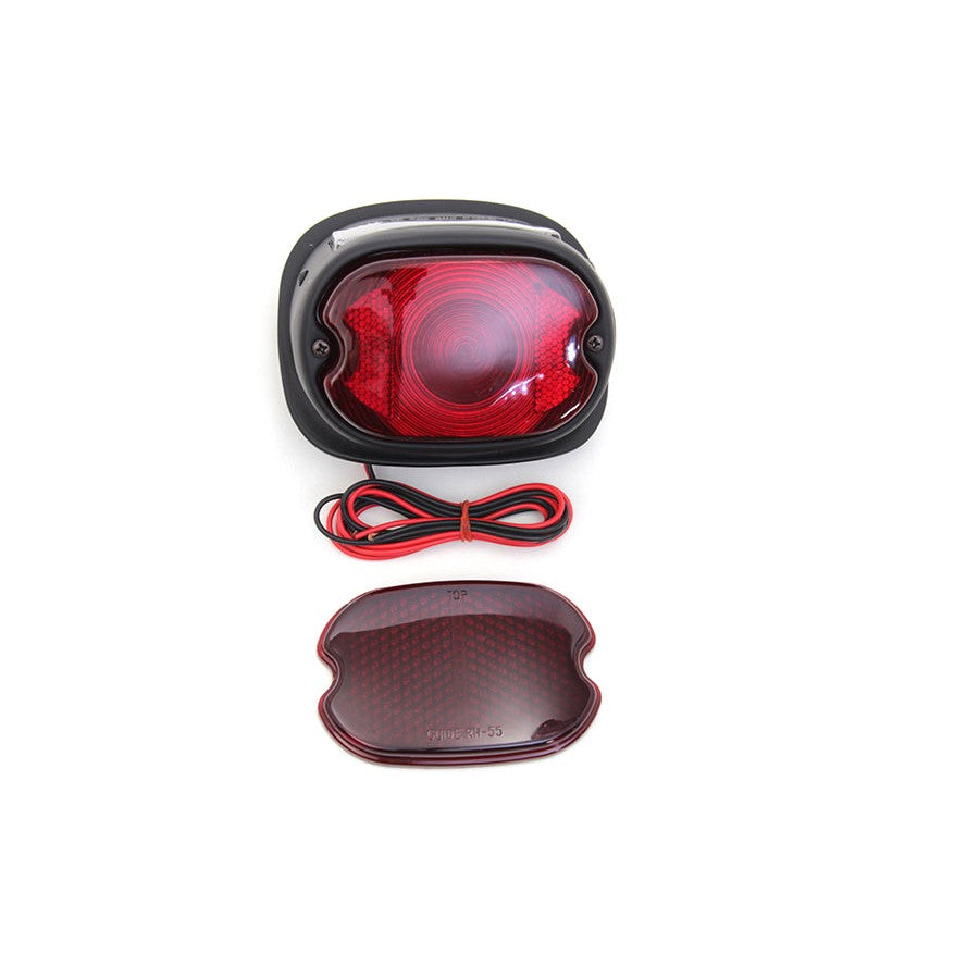 Replica Primer Tail Lamp with Red Glass Lens - V-Twin 33-1804 - Sportster 1955-1972