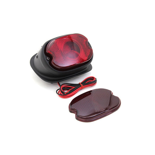 Replica Primer Tail Lamp with Red Glass Lens - V-Twin 33-1804 - Sportster 1955-1972