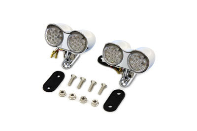Wyatt Gatling Chrome Oval Tail Lamp Assembly Red and Amber LED - additional view 2