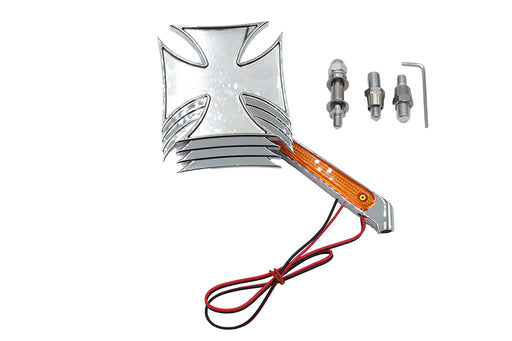 Wyatt Gatling Chrome Maltese Mirror with Billet LED Stem - additional view 2