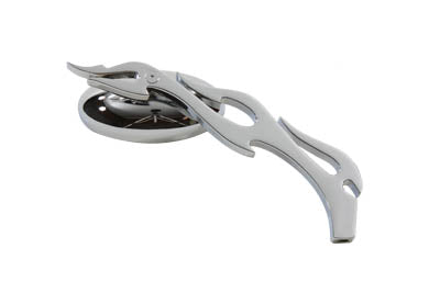 Wyatt Gatling Chrome Oval Mirror with Billet Flame Stem - additional view 2
