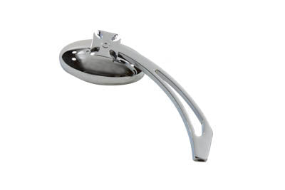 Wyatt Gatling Chrome Oval Mirror with Billet Slotted Stem