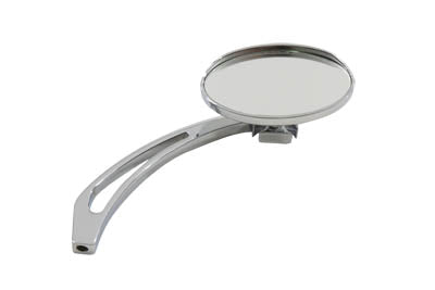 Wyatt Gatling Chrome Oval Mirror with Billet Slotted Stem - additional view 2