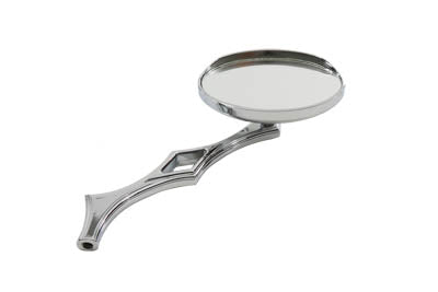 Wyatt Gatling Chrome Oval Mirror with Billet Diamond Stem