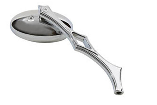 Wyatt Gatling Chrome Oval Mirror with Billet Diamond Stem - additional view 2