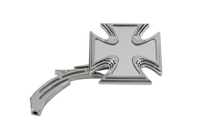 Wyatt Gatling Chrome Maltese Mirror with Billet Skull Stem