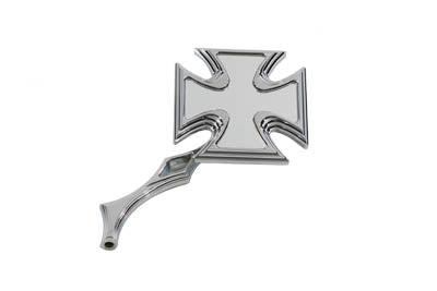 Wyatt Gatling Chrome Maltese Mirror with Diamond Billet Stem