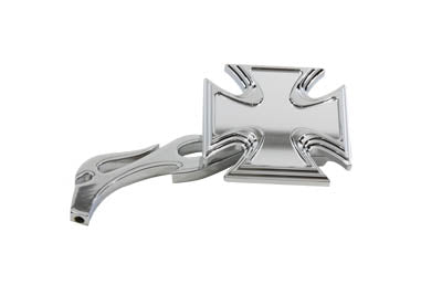 Wyatt Gatling Chrome Maltese Mirror with Billet Flame Stem
