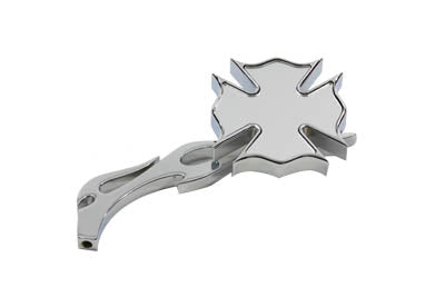 Wyatt Gatling Chrome Firefighter Mirror with Billet Flame Stem
