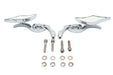 Wyatt Gatling Diamond Shaped Mirror Set with Billet Tri Skull Stems