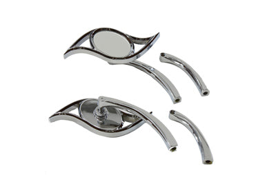 Wyatt Gatling Villain Mirror Set with Curved Stems Chrome