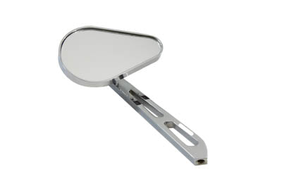 Wyatt Gatling Teardrop Mirror Chrome with Billet Slotted Stem
