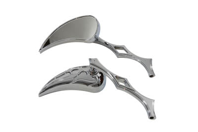 Wyatt Gatling Chrome Billet Teardrop Mirror Set
