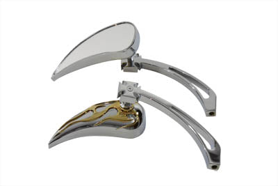 Wyatt Gatling Chrome Billet Teardrop Mirror Set