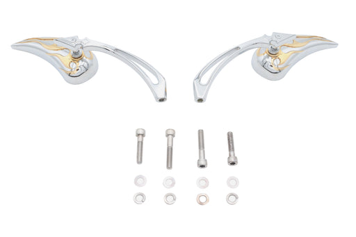 Wyatt Gatling Chrome Billet Teardrop Mirror Set