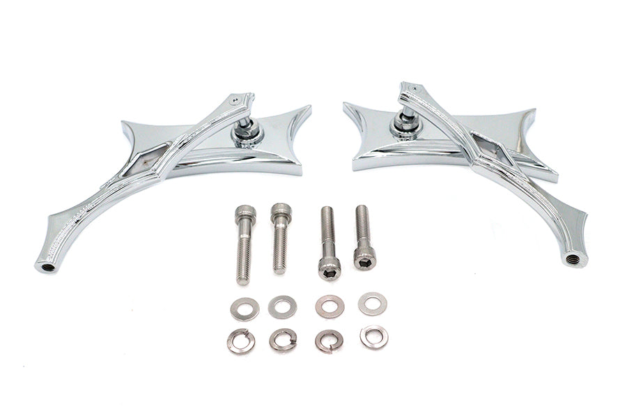 Wyatt Gatling Oblique Mirror Set Billet Chrome - additional view 3