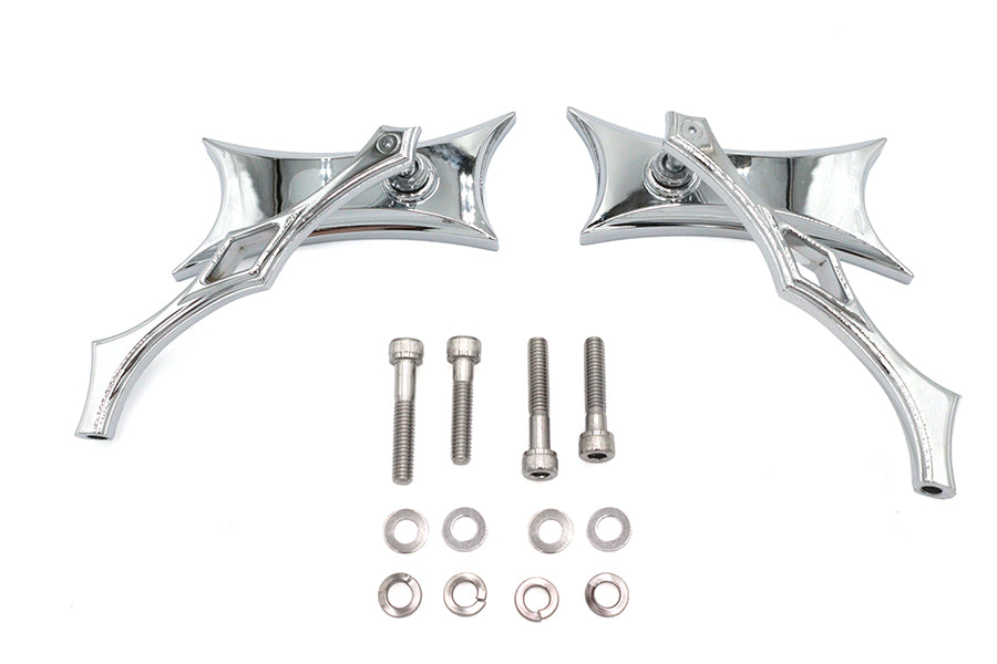 Wyatt Gatling Oblique Mirror Set Billet Chrome - additional view 4