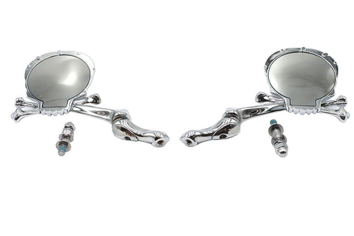 Wyatt Gatling Skull Mirror Set with Bone Stem