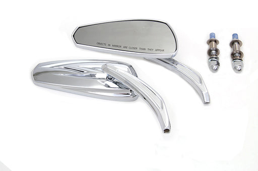 Wyatt Gatling Chrome Tribal Teardrop Mirrors with Billet Stems