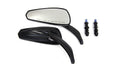 Wyatt Gatling Gloss Black Tribal Teardrop Mirrors with Billet Stems