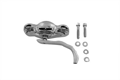 Wyatt Gatling 3 Skull Mirror with Billet Worm Stem