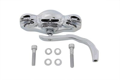 Wyatt Gatling 3 Skull Mirror with Billet Worm Stem - additional view 2