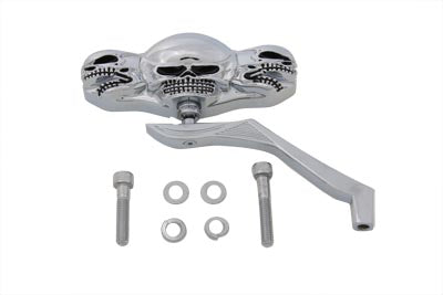 Wyatt Gatling 3 Skull Mirror with Billet Wing Stem