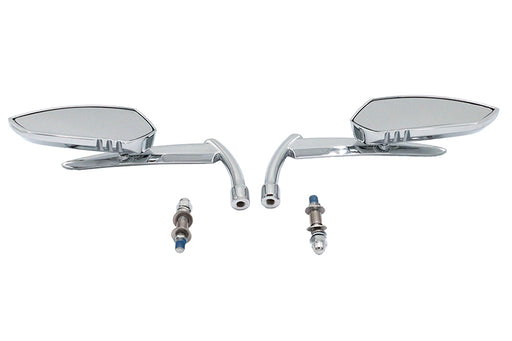 Wyatt Gatling Teardrop Apache Style Mirror Set Billet Chrome