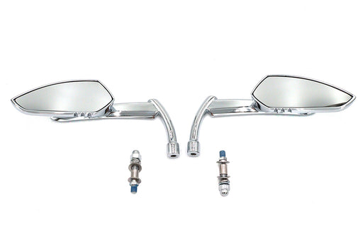 Wyatt Gatling Teardrop Apache Style Mirror Set Billet Chrome - additional view 2