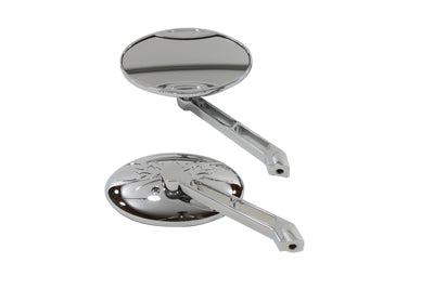 Wyatt Gatling Oval Mirror Set Chrome