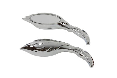 Wyatt Gatling Flame Mirror Set Chrome
