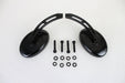Wyatt Gatling Oval Mirror Set with Billet 3 Slot Stem Black - additional view 2