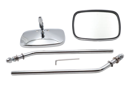 Ultima Chrome Rectangle Mirror Set with Round Stems