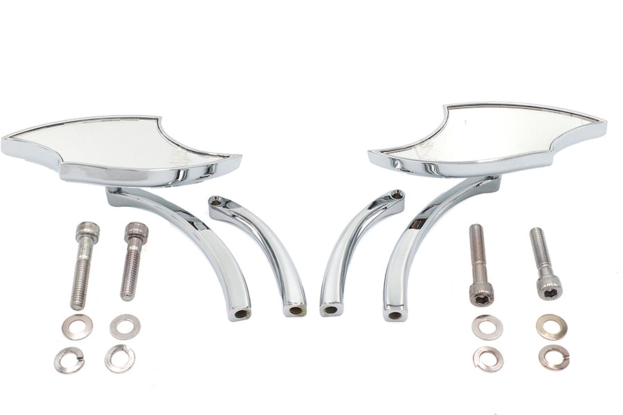 Wyatt Gatling Lucifer Mirror Set Billet with Curve Stem