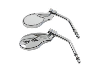 Wyatt Gatling Oval Mirror Set Chrome