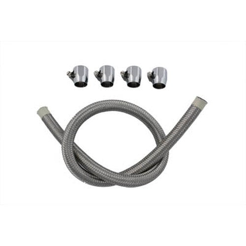 Braided Fuel Line Kit Stainless Steel - V-Twin 35-9170