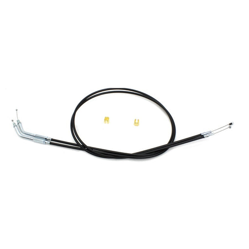 Black Throttle and Idle Cable Set with 45° Elbow Fitting - V-Twin 36-2561