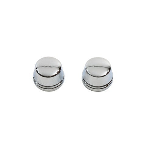 Chrome Front Axle Cap Cover Set, Cap Style - V-Twin 37-0380 - OEM 43051-01 - Twin Cam 2000-2007