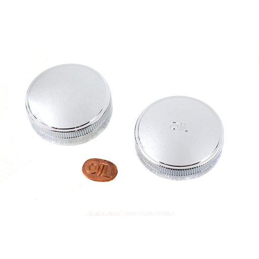 45 W/G Gas and Oil Cap Set Chrome - V-Twin 38-0814