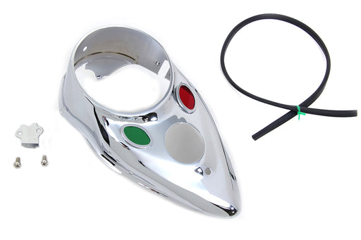 V-Twin Manufacturing Chrome Cateye Dash Panel