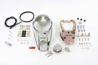 V-Twin Manufacturing Chrome 2 Light Dash Cover Kit
